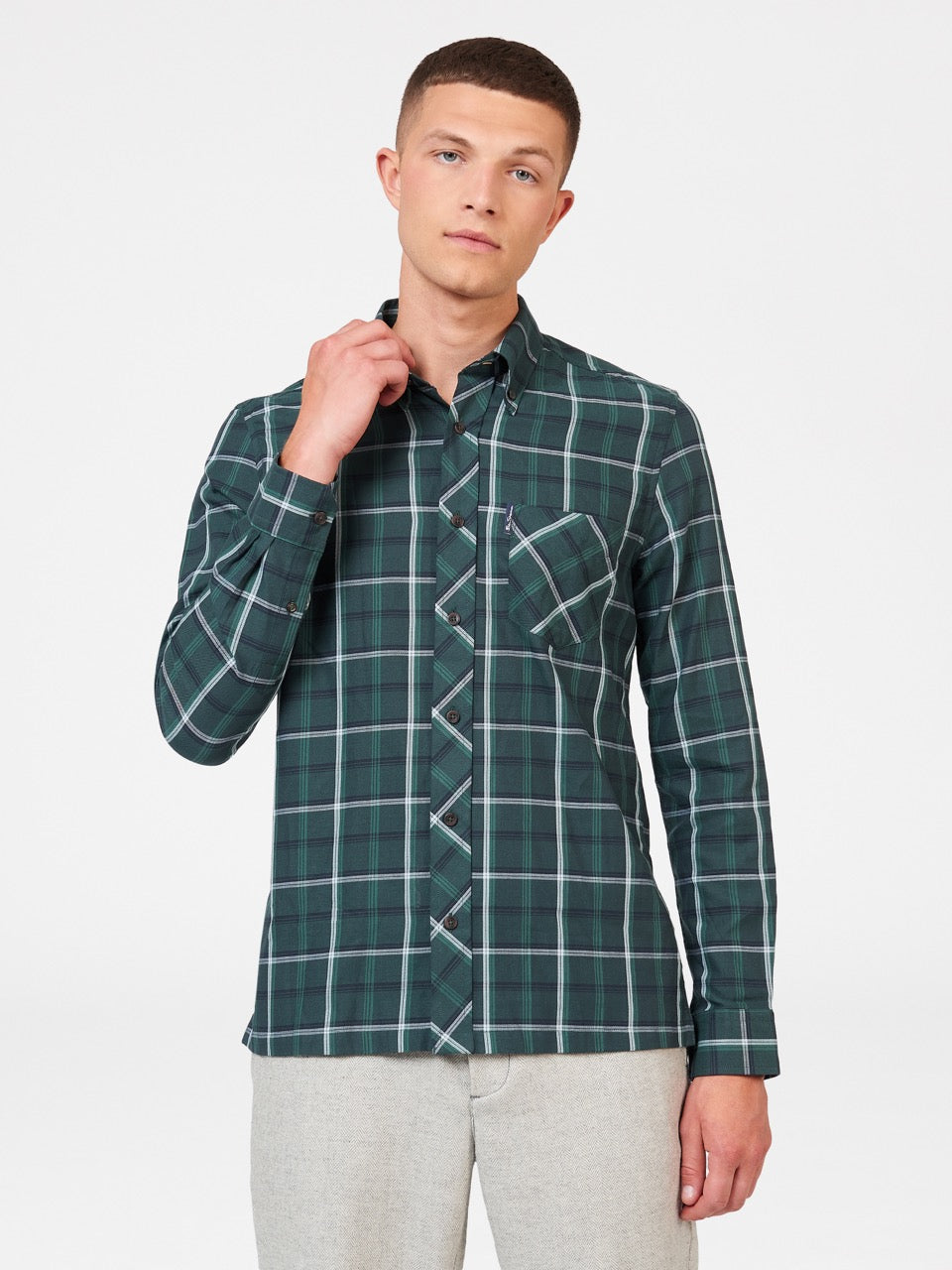 Chemises Ben Sherman Grid Check Vert | GJS-18157081